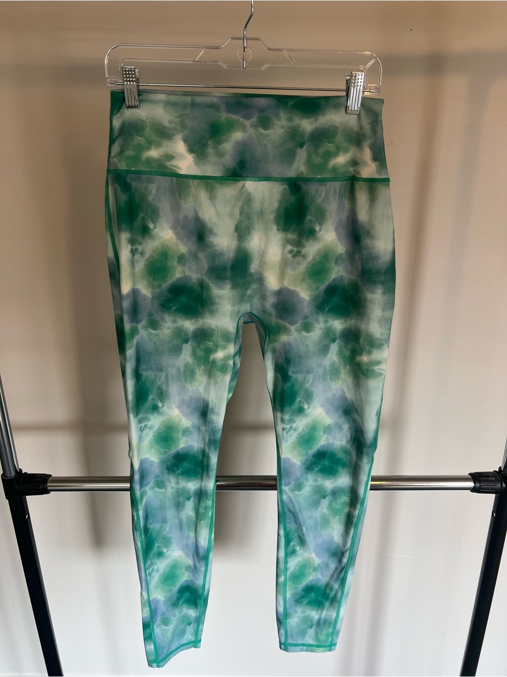 BuffBunny Legacy Green Swirl Print- Green and Blue Tie Dye Leggings